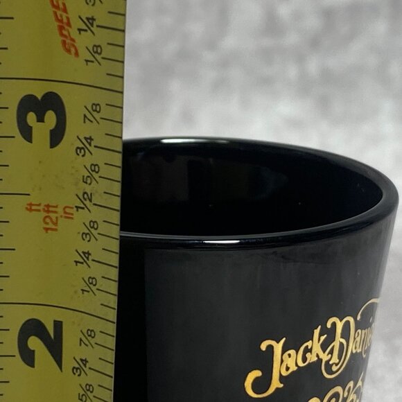 Jack Daniel's Vintage Black Ceramic Shot Glass Gold Lettering Whiskey Libbey - Picture 8 of 9